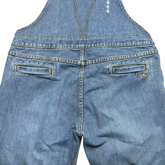 O’neill | Junior | Vintage Distressed Medium Wash Classic Denim Overalls | Sz 9 - Picture 11 of 14